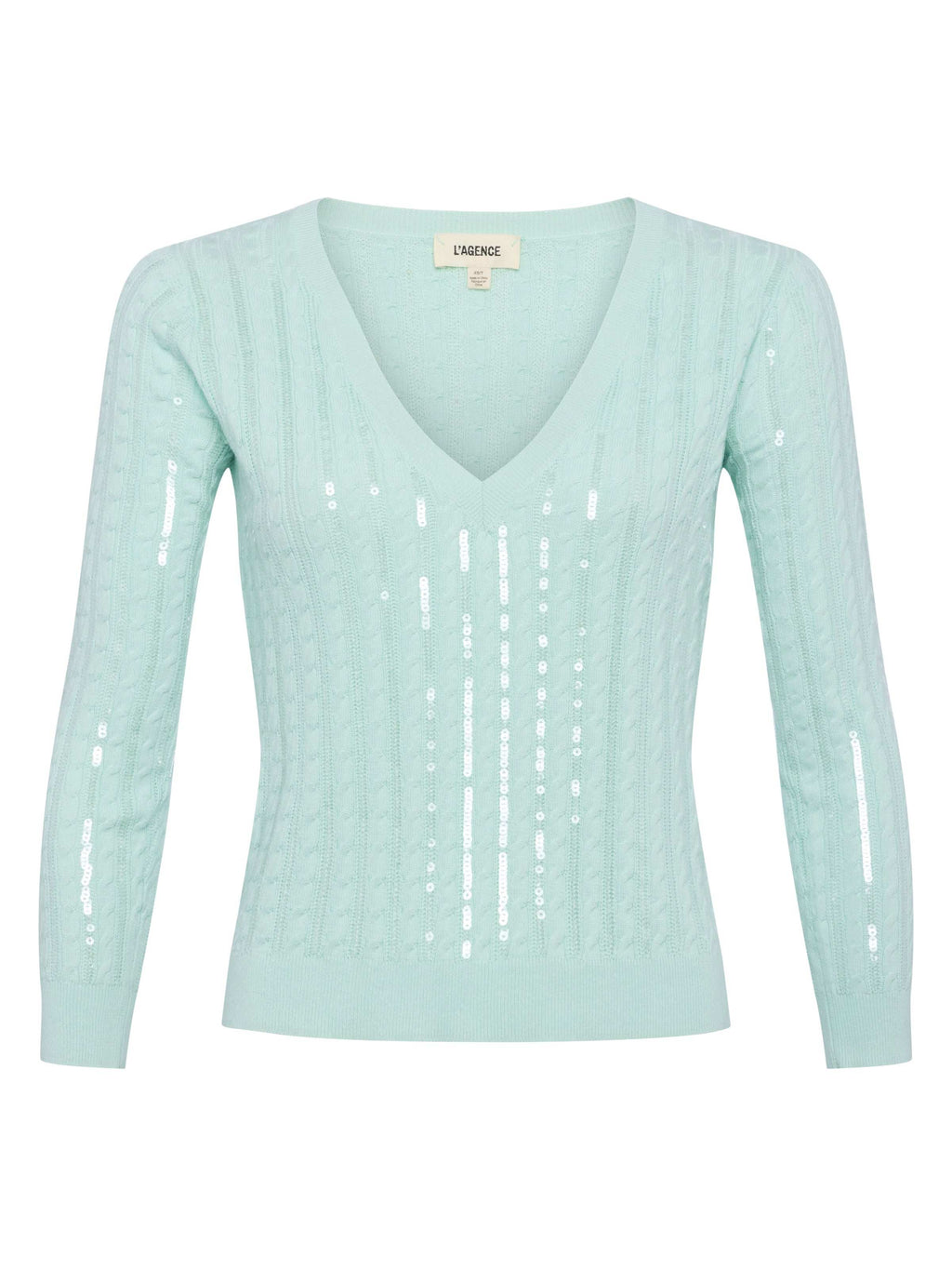 Trinity Sequin Cabled Pullover