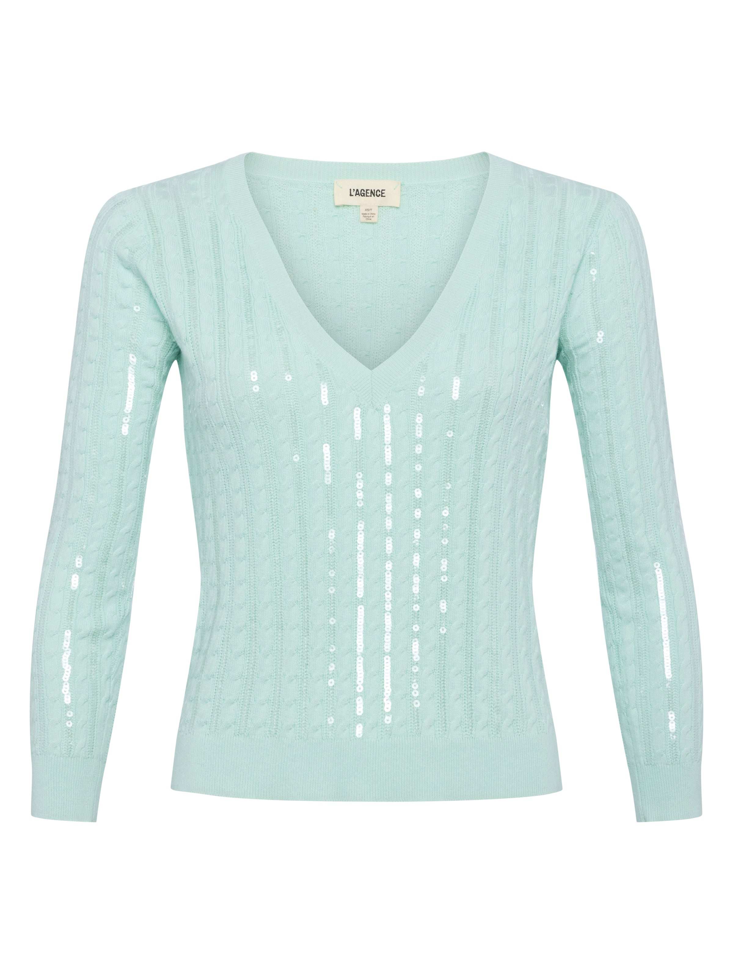 Trinity Sequin Cabled Pullover